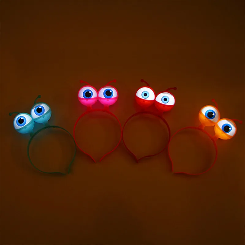 

LED Glowing Big Eyes Toy Globes Eyepiece Headband Children Light Up Hats Party Wedding Supplies Glow in the Dark Toys Red Blue