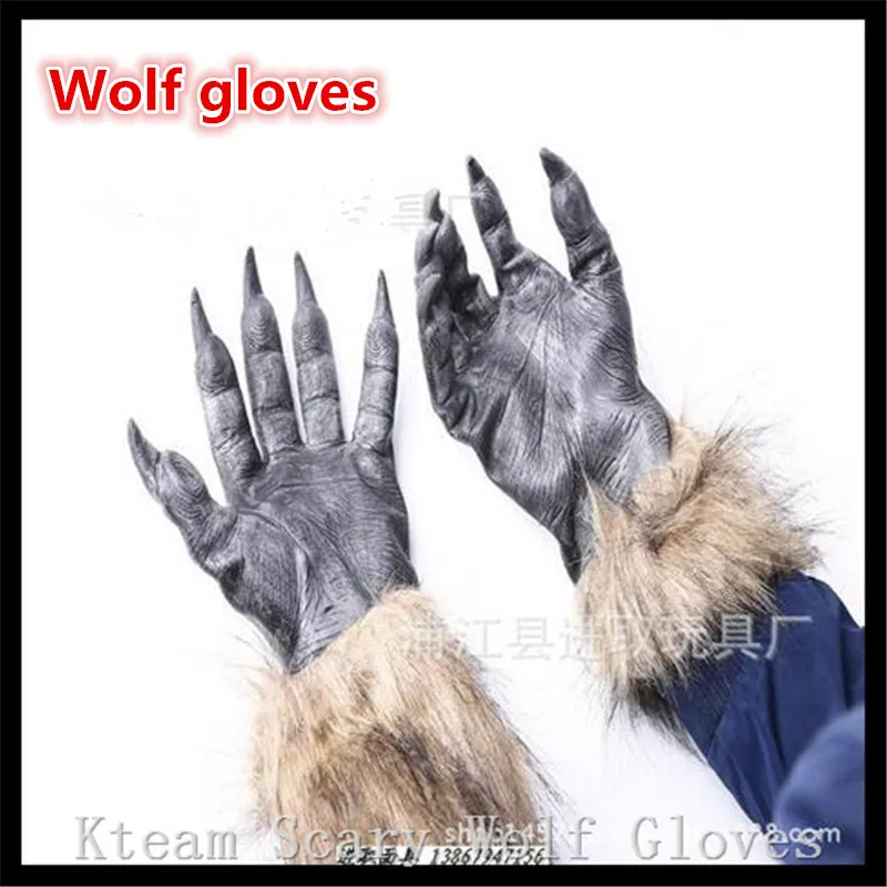 Top Grade Big Size Horror Funny Latex Animal Wolf Claw Glove Dress