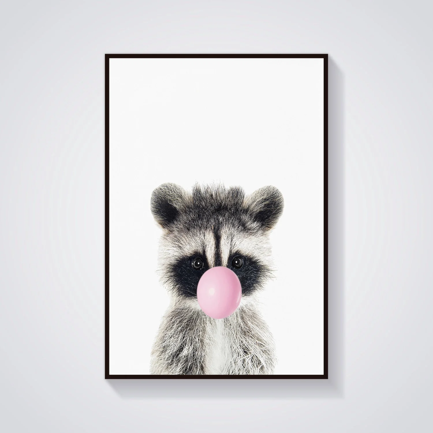 Bubble Chewing Gum Pinguino Piglet Cucciolo di Procione Tiger Cub Lupo Wombat Zebra Poster Arte della Tela di canapa Pittura di Arte Della Parete - AliExpress