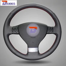 Black Artificial Leather Steering Wheel Cover for Volkswagen Golf 5 Mk5 Sagitar Magotan VW Passat B6 Jetta 5 Mk5 Tiguan 07-2011