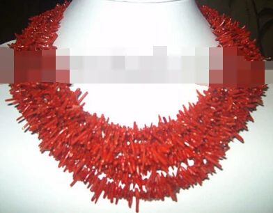 

Hot sell -@> A906 8-STRANDS red coral chip necklace -Top quality free shipping