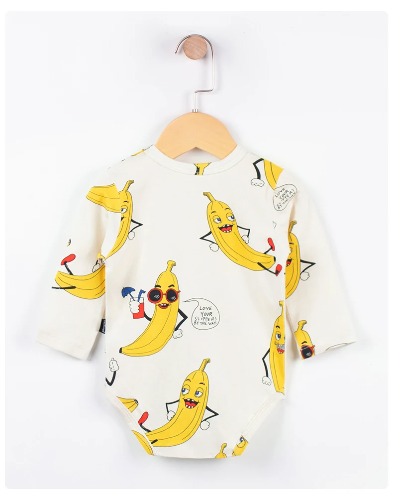 TinyPeople/Новинка года; детские пижамы с принтом банана; Хлопковая весенняя одежда с длинными рукавами для новорожденных; боди; bebe; платье; Одежда для маленьких мальчиков и девочек