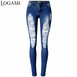 LOGAMI узкие Рваные Джинсы женские Новое поступление Лето Зауженные джинсы Для женщин Sexy Проблемные карандаш брюки