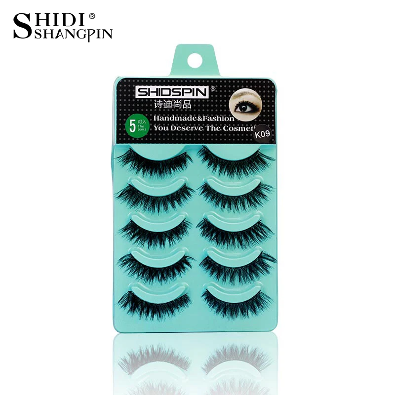 

5 Pairs Eyelashes False Lashes Handmade Cross Thick Long Fake Eyelashes Eye Lashes Makeup Tools K-09