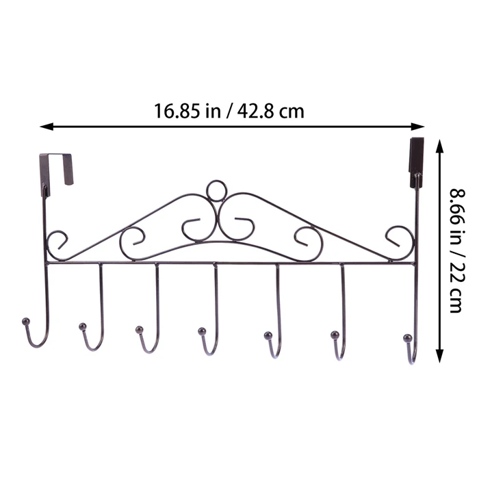 OUNONA 7 крючков ванная комната над дверью вешалка для полотенец пальто одежда шляпа мешок вертикальный Утюг изящная вешалка