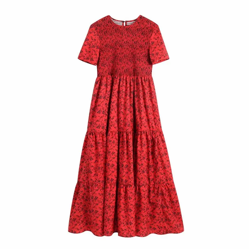 

hot sale 1981-65-8605 European and American Fashion Flower Printed Dresses