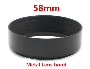 Металлическая бленда для объектива canon nikon Sony Pentax Fujifilm Olympus Leica 58 мм|lens hood|metal lens