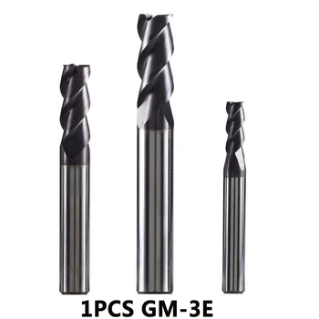 

GM-3E tungsten steel 3 flute square head coated end mill cnc milling cutter cutting tools for metal machining profile HRC45