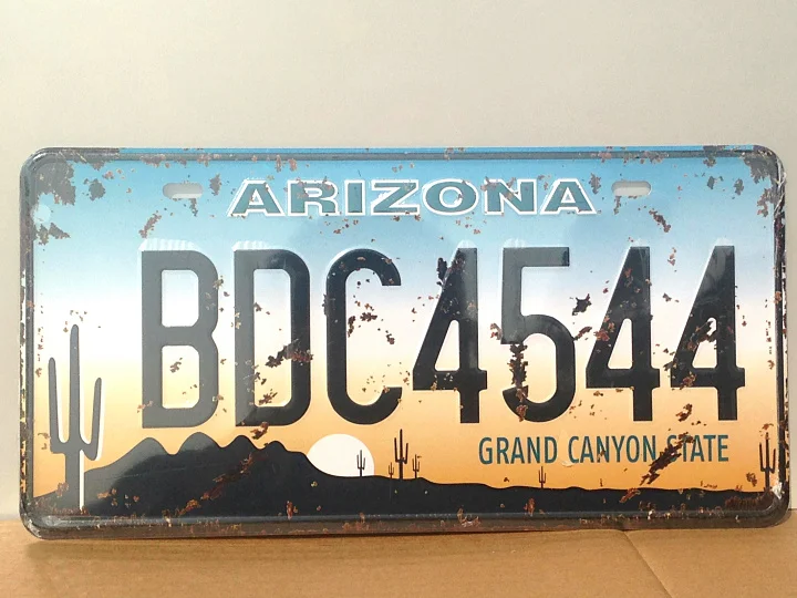 

New 2015 RZ1530-026 Vintage Metal painting "BDC4544" car license plate wall painting art fashion crafts decoration 15x30 cm