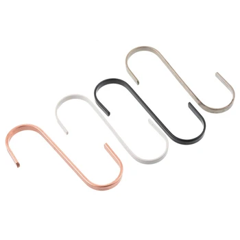 

FUNIQUE 1PC Hanger Hook S Shaped Kitchen Bathroom Clothes Railing Clasp Holder For Pot Hanging Handbag Hook Stainless Steel