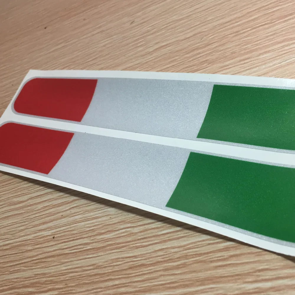 2 X Italy Italian Flag Tricolor Car Bumper Decal Sticker.3M Reflective