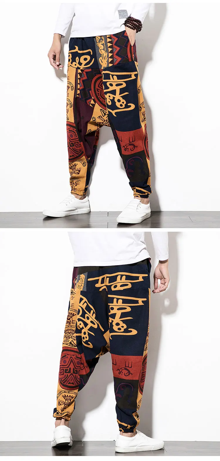 Мужские штаны в стиле хип-хоп, мужские спортивные штаны для танцев, повседневные мужские юбки, Мужские штаны в китайском стиле, уличная одежда