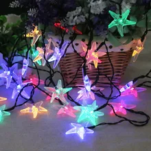 5 м 30 светодиодов Морская звезда Солнечная светодиодная гирлянда Водонепроницаемая Праздничная подсветка для дома/улицы для сада, забора, двора, улицы