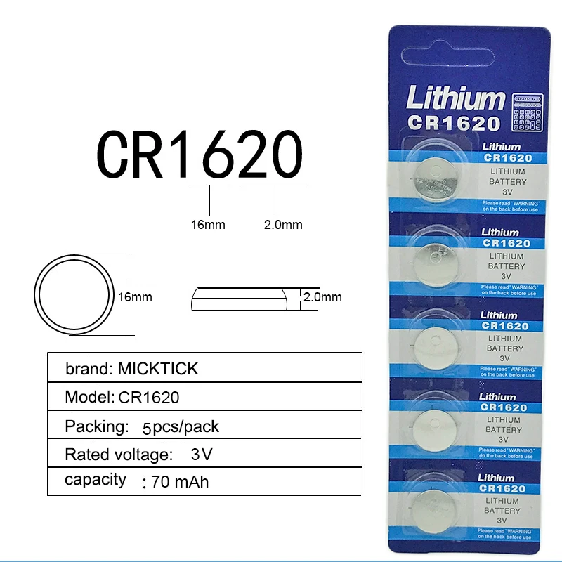 10 ⑤ упак. 2 карты CR1620 кнопочные батареи ECR1620 DL1620 5009LC ячейка монета литиевая
