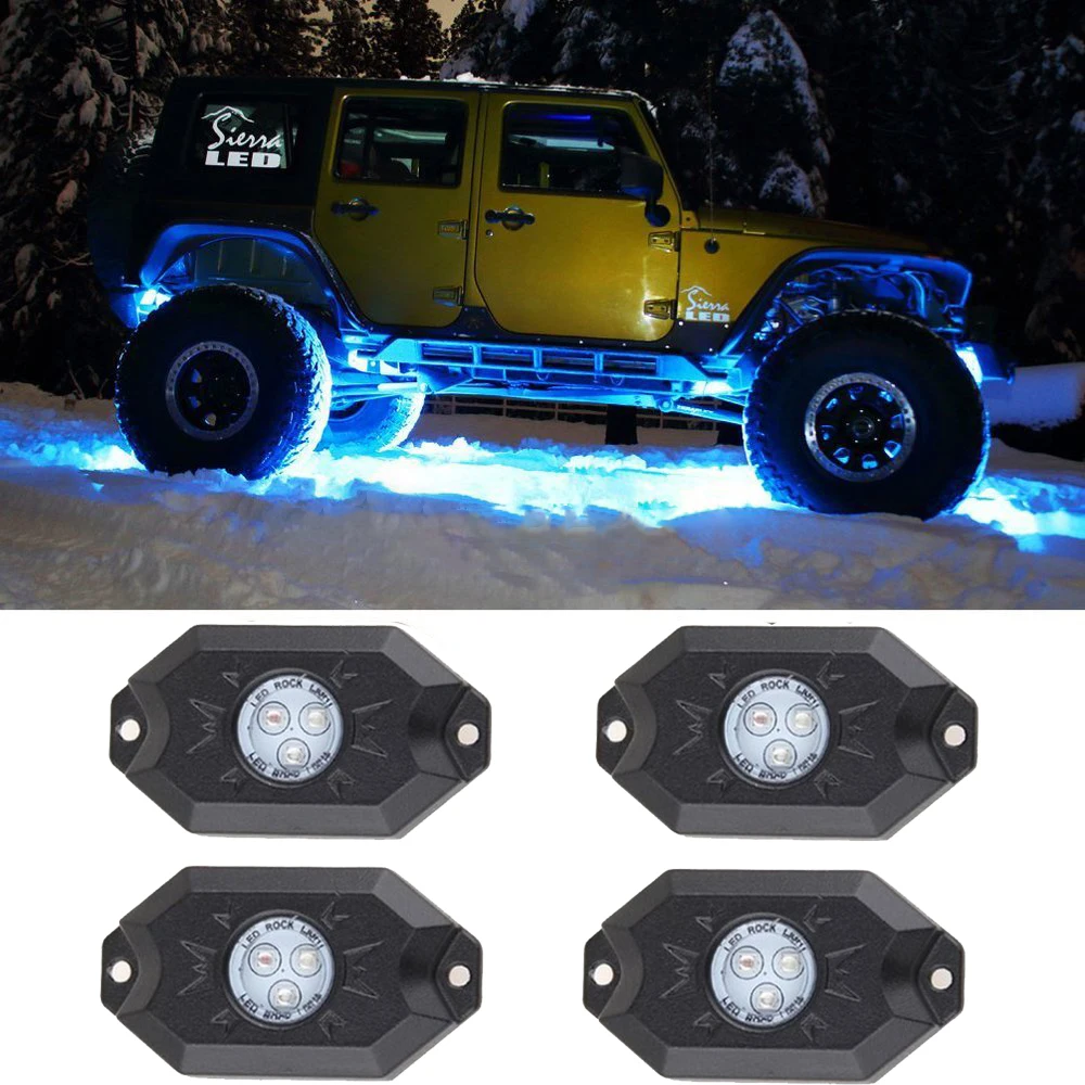 2 INCH 9W Bluetooth Pod RGB Mini Rock Under Vehicle LED Flush Lights 4Led for Off road Truck SUV Car Boat(4 pcs) | Автомобили и