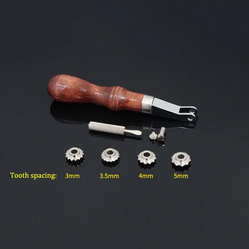Кожа Craft Spacer комплект Системы тиснение Системы комплект интервал колеса пробивая Перфоратор Инструмент с 4 колесами 5/6/7/8 отверстий на дюйм