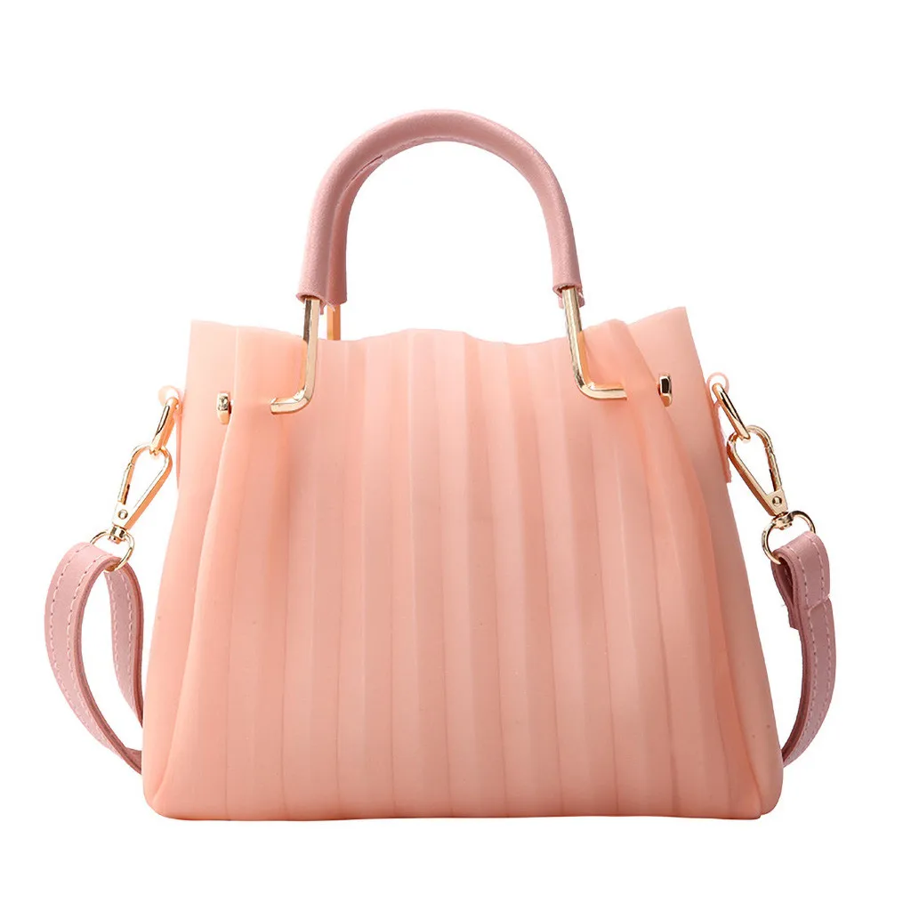 Новая женская модная повседневная Индивидуальная сумка через плечо, маленькая сумка-почтальон, Желейная сумка для мамы, может быть портативной - Цвет: Pink