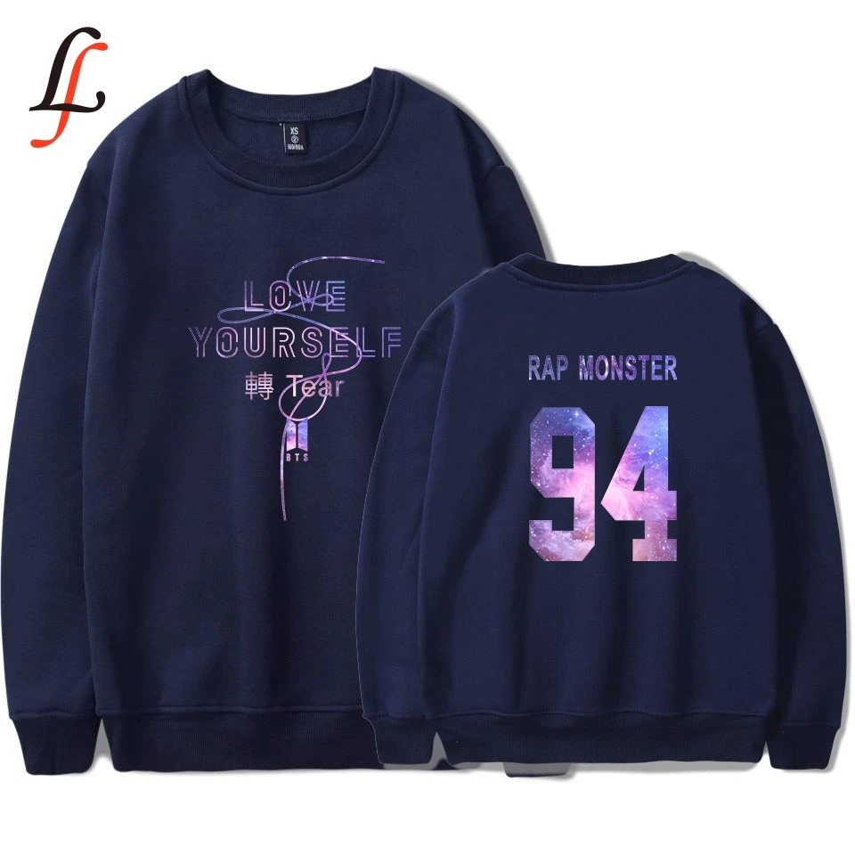 K pop Capless Sweatshirt Women BTS love yourself Modis Hip Hop New Fashion Women Hoodies And Sweatshirts Famous Kpop Clothes