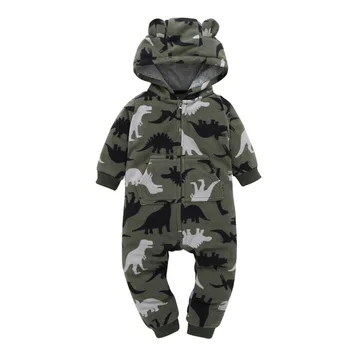 

Infant Baby Boys Girls Thicker Print Hooded Romper Jumpsuit Outfit Kid Clothes