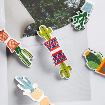 

24 pcs/Lot Cartoon Cactus magnetic bookmark Mini page clips book marks Stationery item Office School supplies marcapaginas A6163