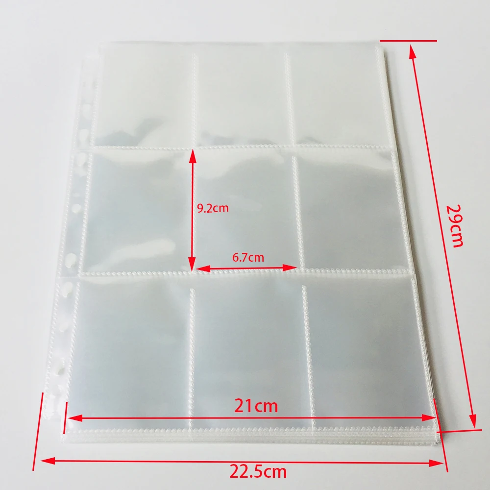 

30 Pages Choice, 9-Pocket Clear Series Card Page Protector for Standard Size Cards