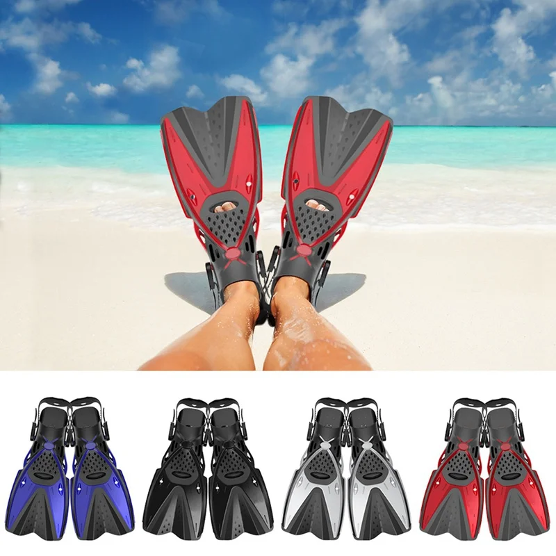 

Portable Adjustable Swimming Fins Children Adult Flexible Flippers Shoes Foot Wear Snorkeling Diving Training Sportswear