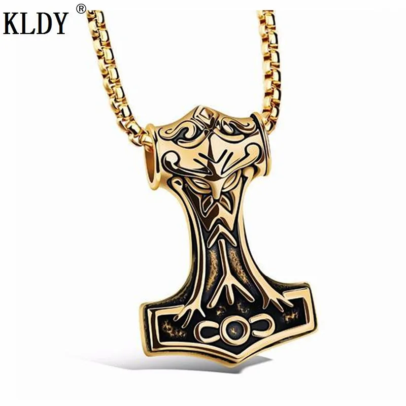 KLDY Premium Thor's Hammer Mjolnir Pendant Men women Personality