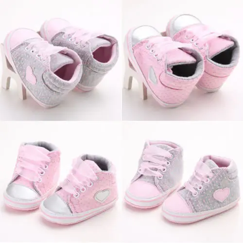 

Newborn Baby Girls Shoes Infant Lovely Cotton Crib Shoes Soft Sole Anti-slip Prewalker
