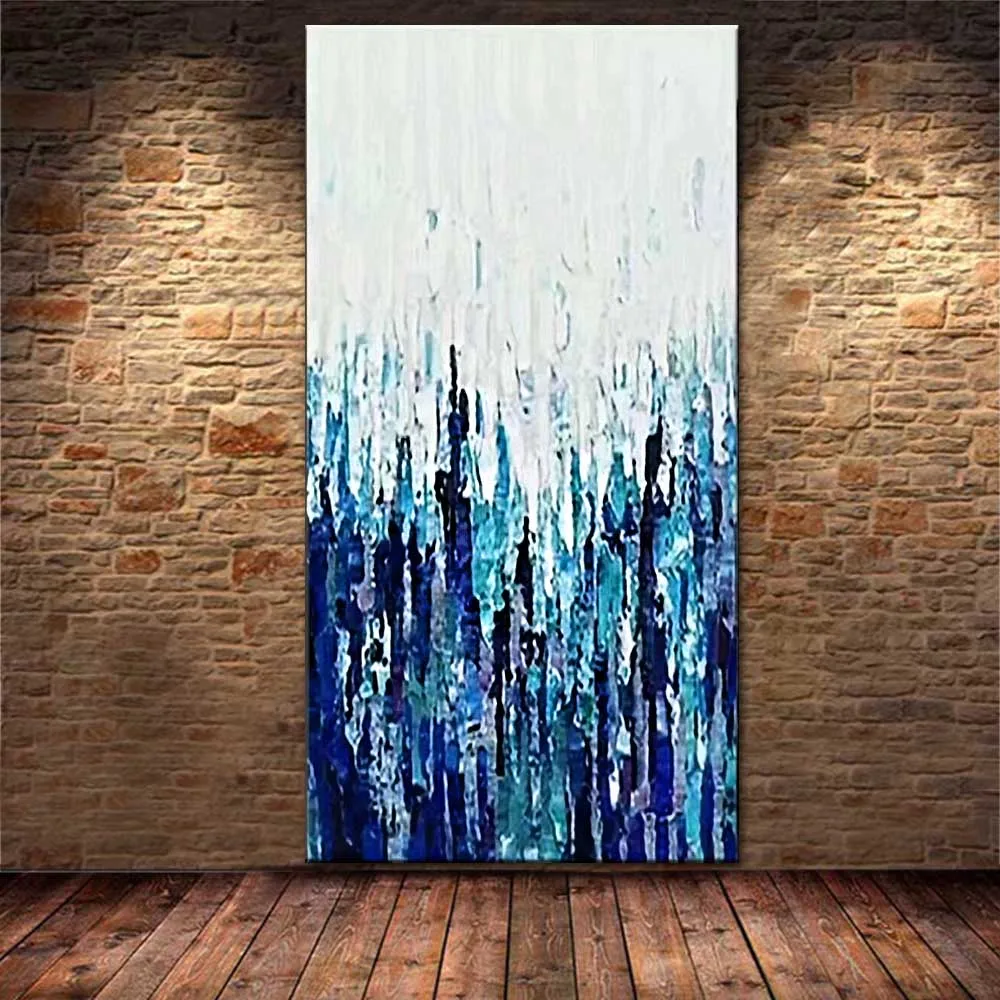 

Large Size Painting Art Handmade Abstract Color Oil Painting on Canvas Abstract Blue Wall Picture Living Room Home Wall Decor