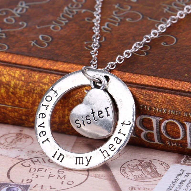 Christmas Friend Gift Heart Necklace Loved One Sister Jewellery Love Custom Birthday Mum Jewelry Silver