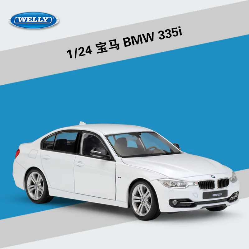 WELLY 1:24 Высокая Имитация классический литой автомобиль BMW 335i/535i металлический сплав модель автомобиля для детей подарок игрушка автомобиль коллекция - Цвет: 335i White