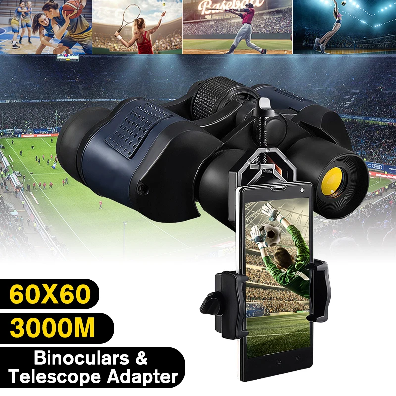 

SGODDE 60x60 Optical Telescope Binocular HD Optic Night Vision 3000M Outdoor Coordinates Telescope For Hunting Camping Hiking