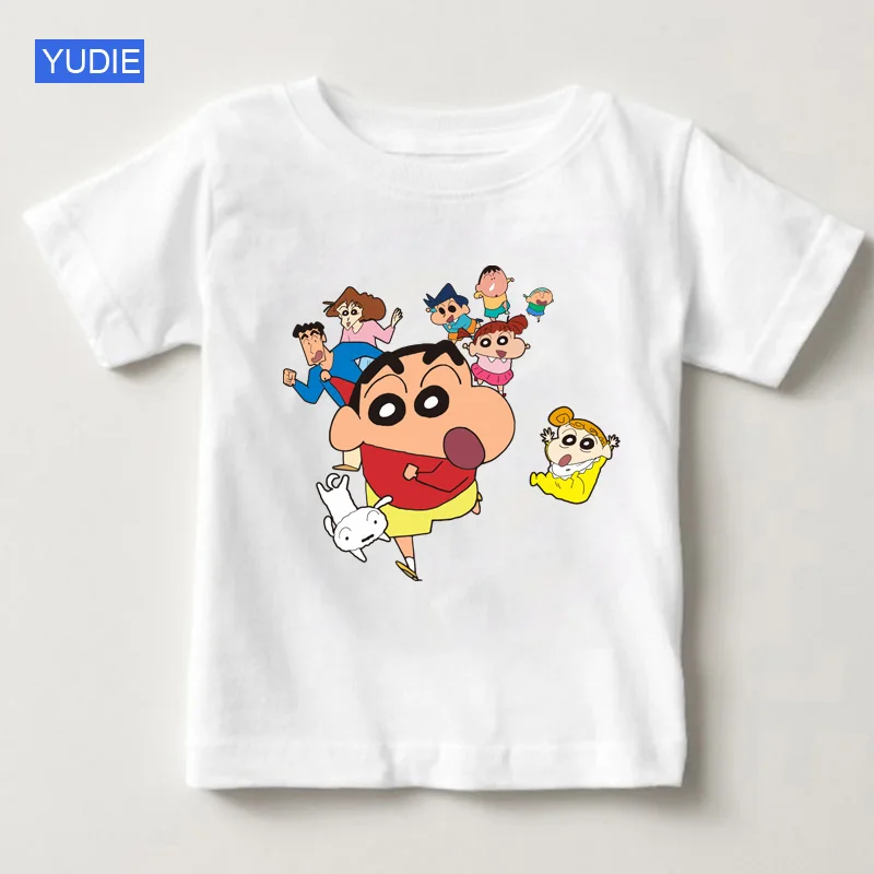 Г., модная одежда Crayon Shin-chan Детская футболка с японским Аниме футболки для девочек с героями мультфильмов белый топ для мальчиков,, YUD