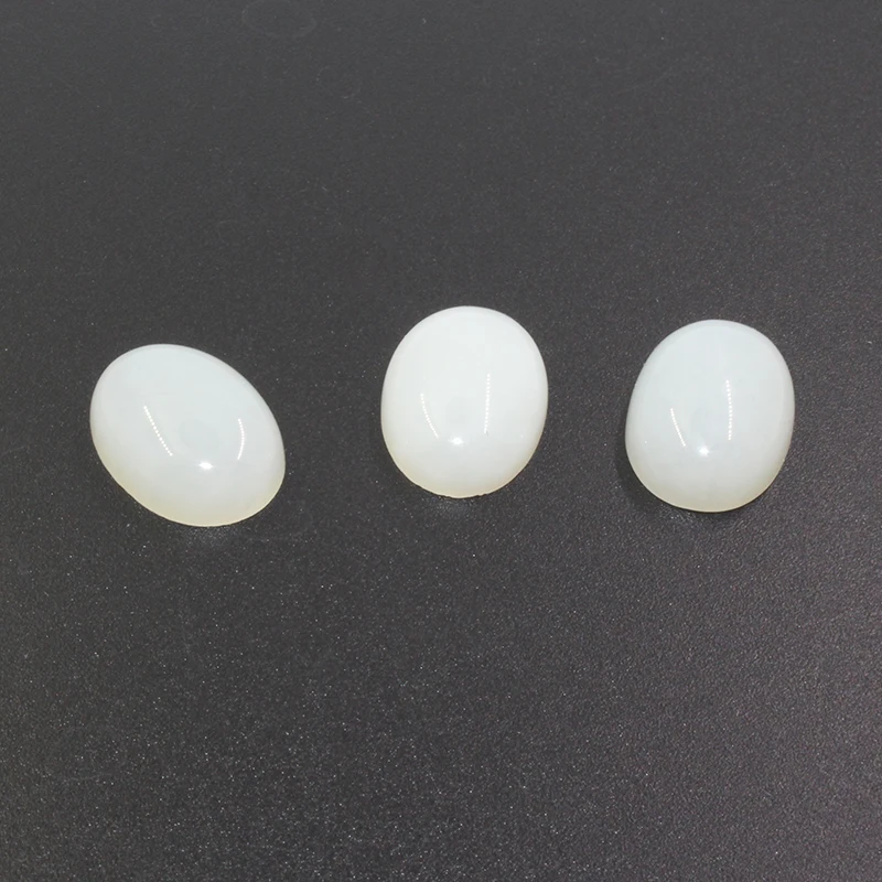 10mm*14mm Natural Chinese white jade loose gemstone for jewelry shop real nephrite stone for silver jewelry