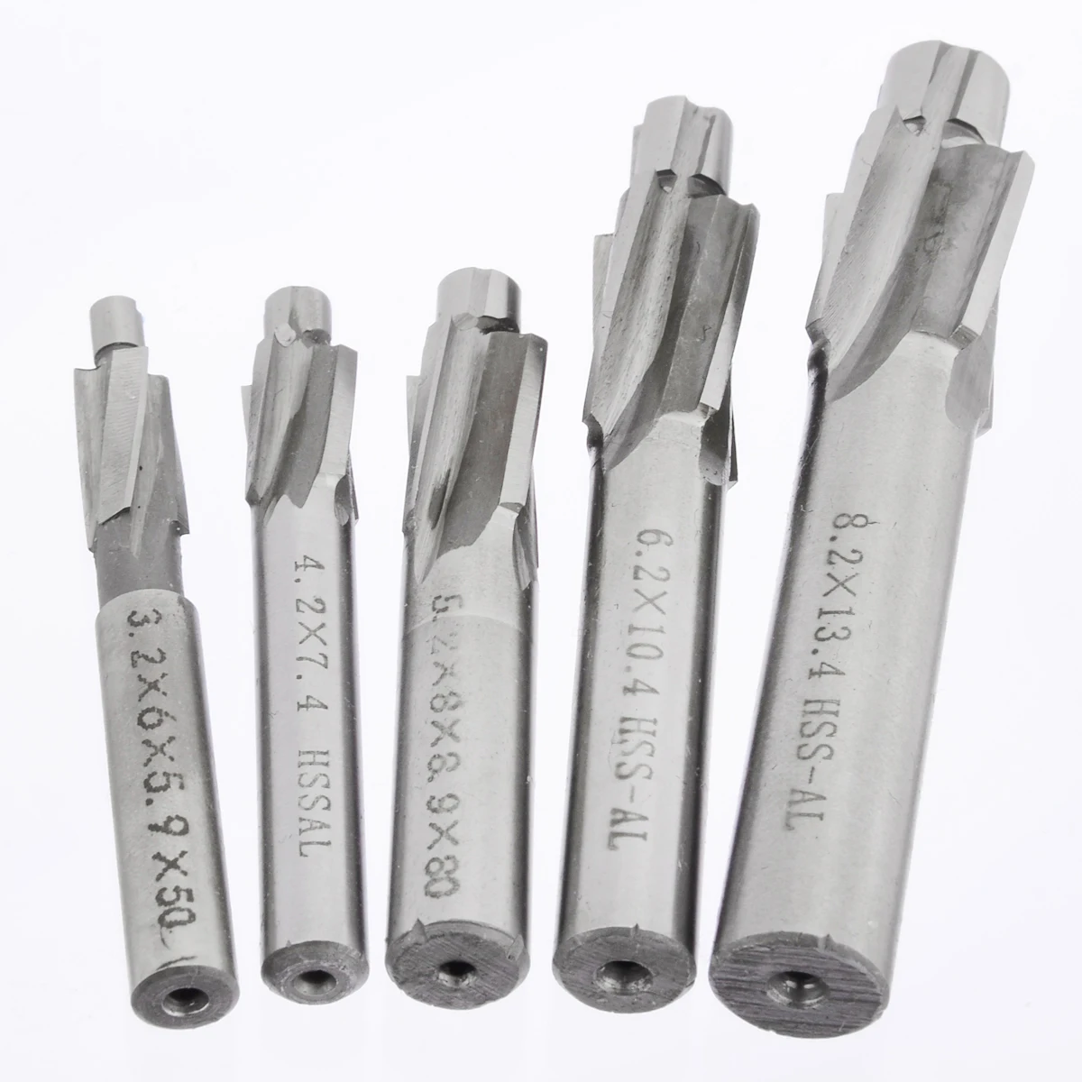 5Pcs/set 4 Countersink End Milling Flute HSS AL Cutter Pilot Slot Drill Bit M3-M8 For Low Carbon Steel/ Non Ferrous Materials