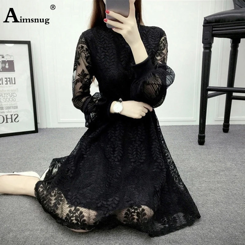 

Womens Lace Sexy Dress Hollow Out Mini Vestidos Ladies Party Elegant Dress Robe Femme Summer Mesh splice Tunic For Women Dresses