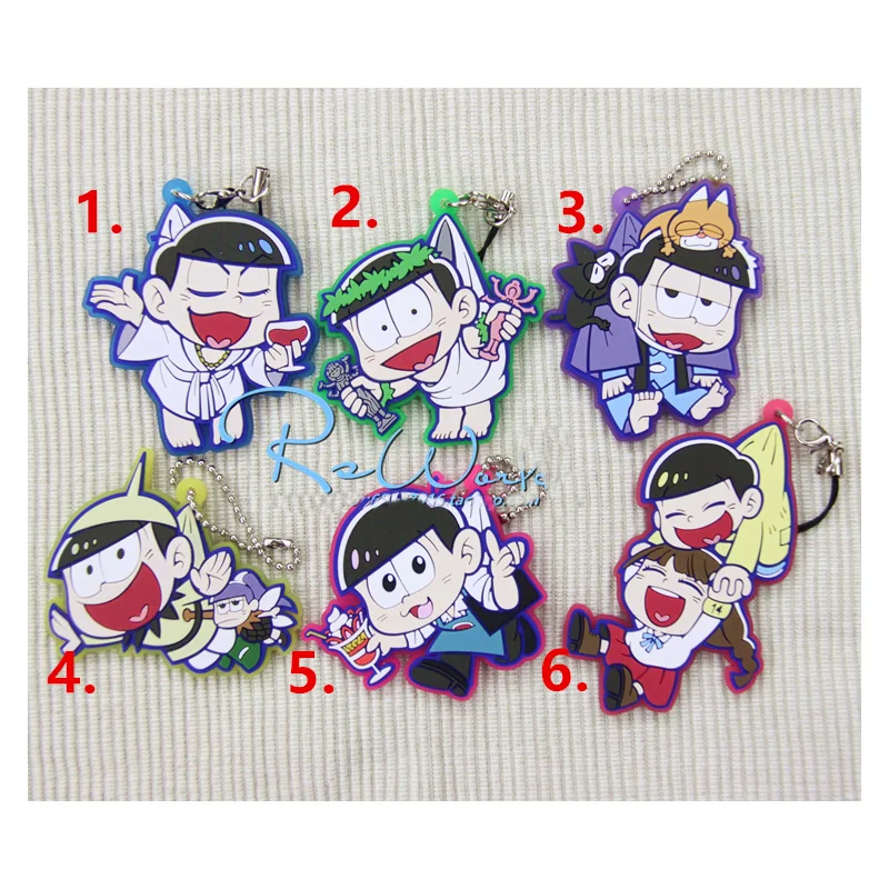 1 шт. аниме брелок Osomatsu san San OSO KARA CHORO ICHI JYUUSHI TODO Rubber Resinkulcstarto Portachiavi брелок|anime