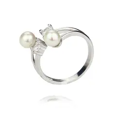 Snh два aa 5-5.5 мм идеально круглые жемчужины кольцо из натуральной пресноводный жемчуг кольцо серебро культивированный жемчуг Jewelry Кольцо