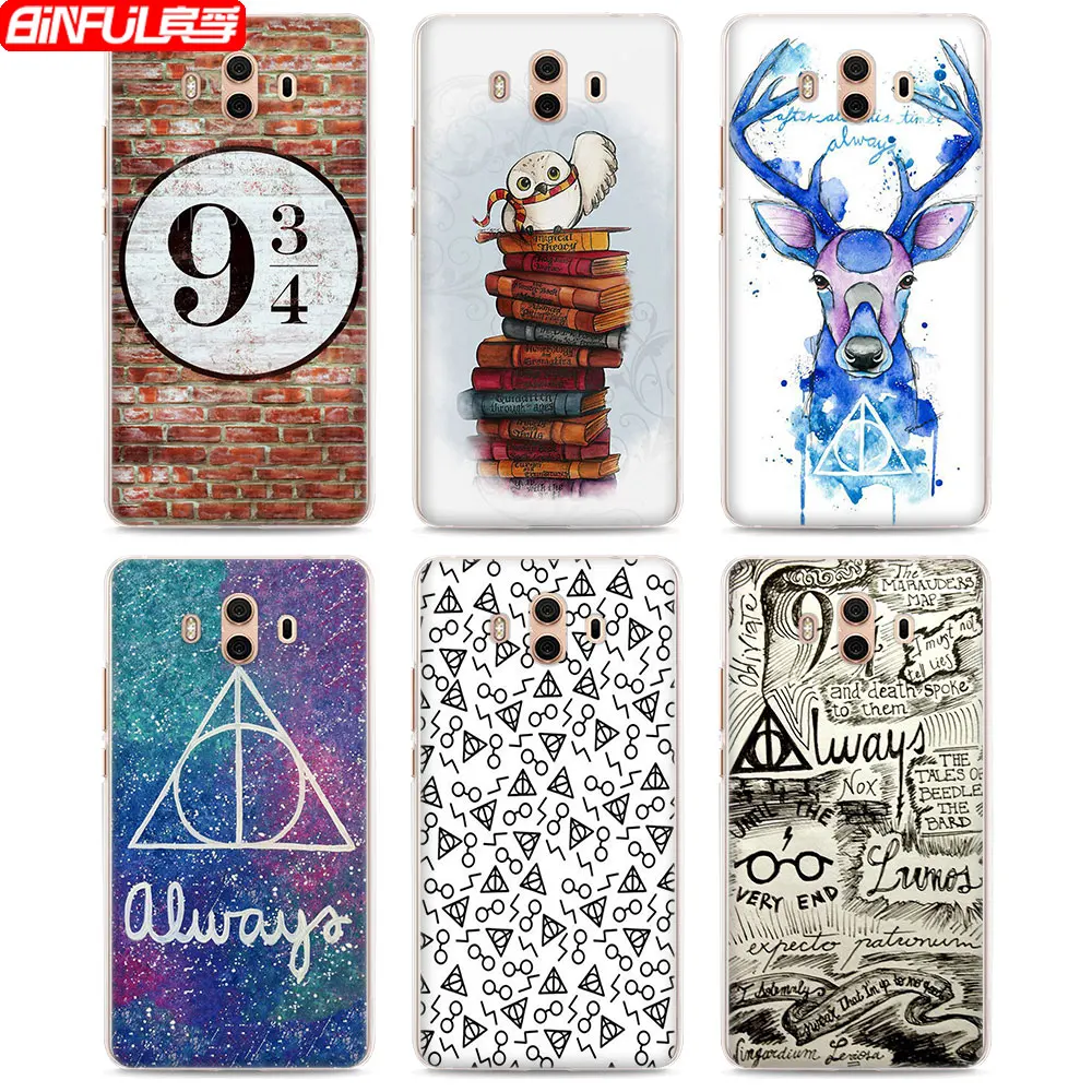 

BiNFUL Harry Potter Deathly Hallows style hard transparent Phone Cover Case for Huawei Mate10 Mate10 Lite P10 Plus P8 P9Lite