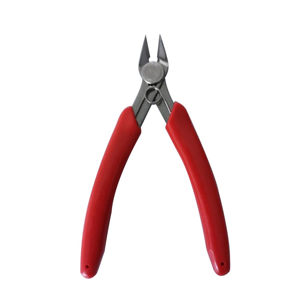 Stainless Steel 20 Degrees Metal Models Building Hand Tool Electrical Wire Cable Cutter Side Cutter Plier  DIY Tool Red 