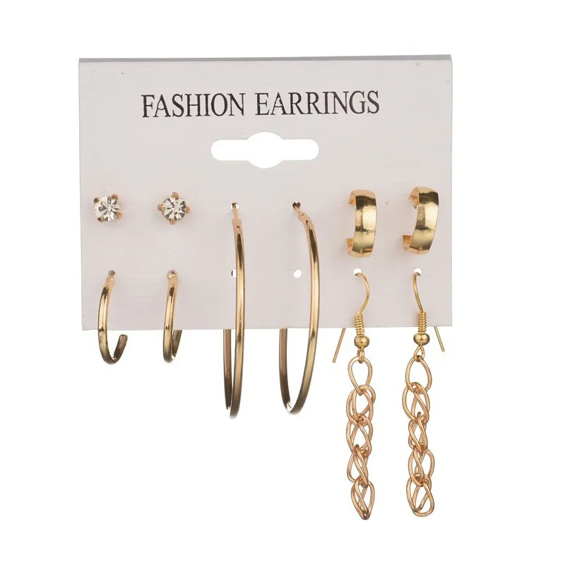 

Fashion earrings for women Ear Ring Set Combination Of 5 Sets of special circle aretes de mujer