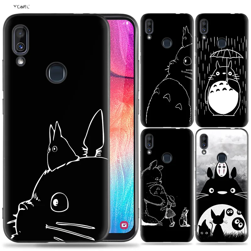 

Silicone Case for Samsung Galaxy A30 A50 A10 A20 A70 A40 M10 M20 M30 A6 A8 J4 J6 J8 Plus A7 A9 2018 Studio Ghibli Totoro Black D