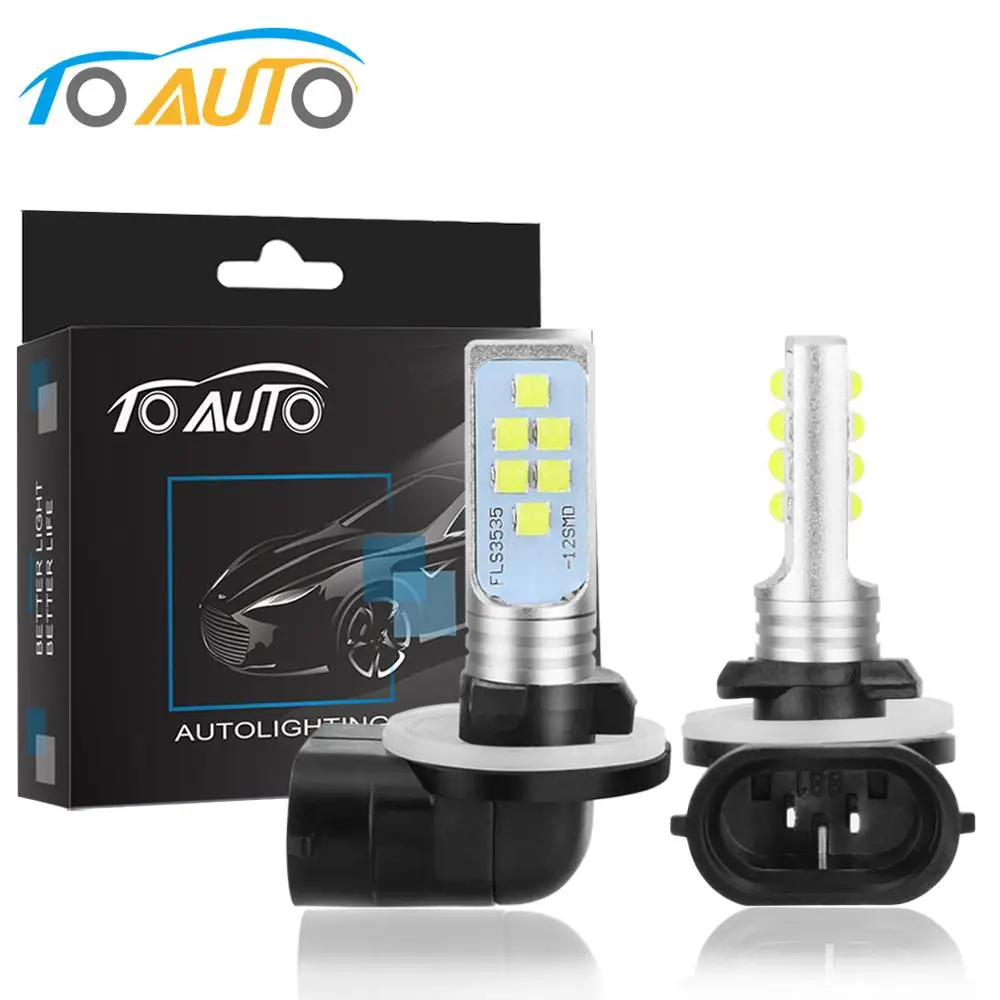 

2Pcs H27 880 881 Led Bulb P13W Led PSX26W H27W 1400LM 6000K White Car Fog Light Driving Running Lamp Auto 12V