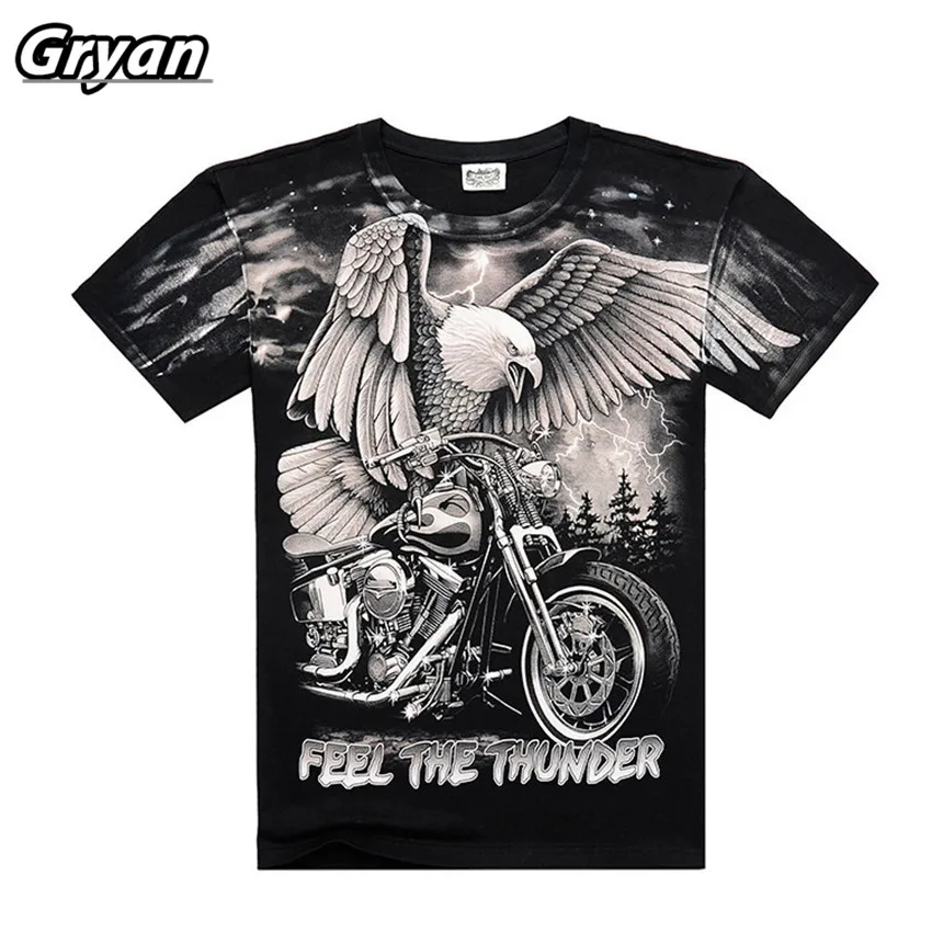 

Motorcycle Biker T Shirt Retro Riding Harley Touring Cruiser Chopper Riders Rock Stars Punk 3D Short Shirts