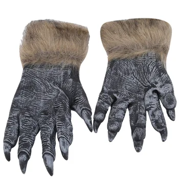 

2019 Halloween Horror Mask Wolf Gloves Funny Cosplay Wolf Head Gloves Halloween Supplies Werewolf Wolf Claw Claw Gloves