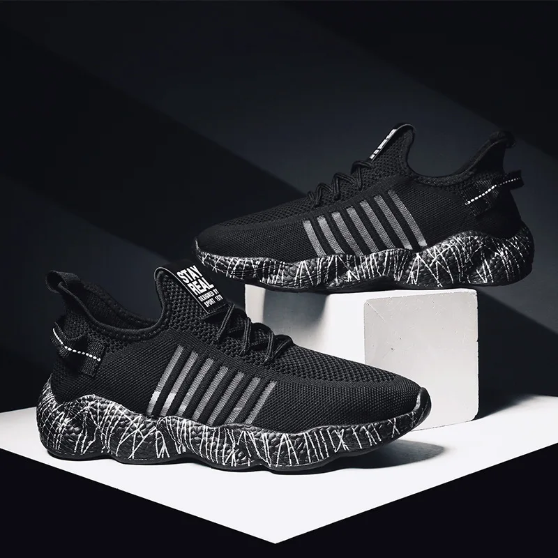 Male Shoe Network Noodles Shoe Ins Flying Weaving Sneakers Leisure Time Run Shoes Men Tenis Masculino Adulto Trainers Scarpe