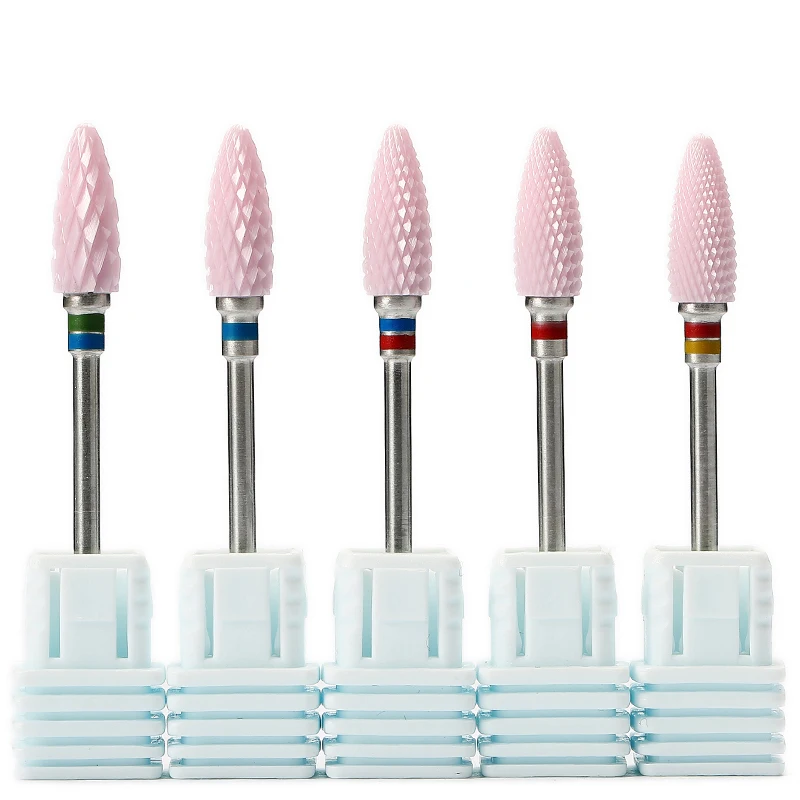 

1PC 3/32 " Pink Ceramic Nail Drill Bit Bullet Electric Manicure Machine Rotary File Nail Art Tools Nail Cleaner Salon Bits New