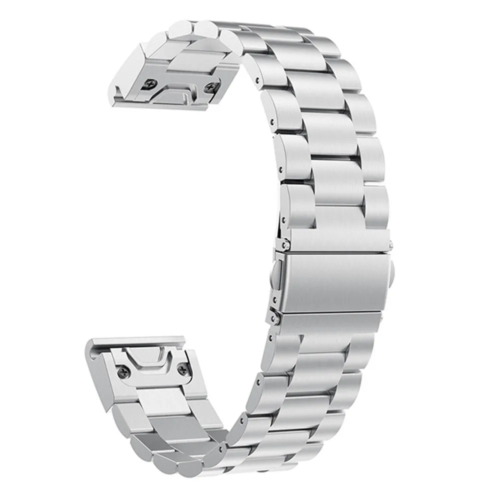 Ремешок для часов из нержавеющей стали для Garmin Fenix 5X 5x Plus для Garmin Fenix 3 3 HR 26 мм металлический сменный смарт-браслет - Цвет ремешка: sliver