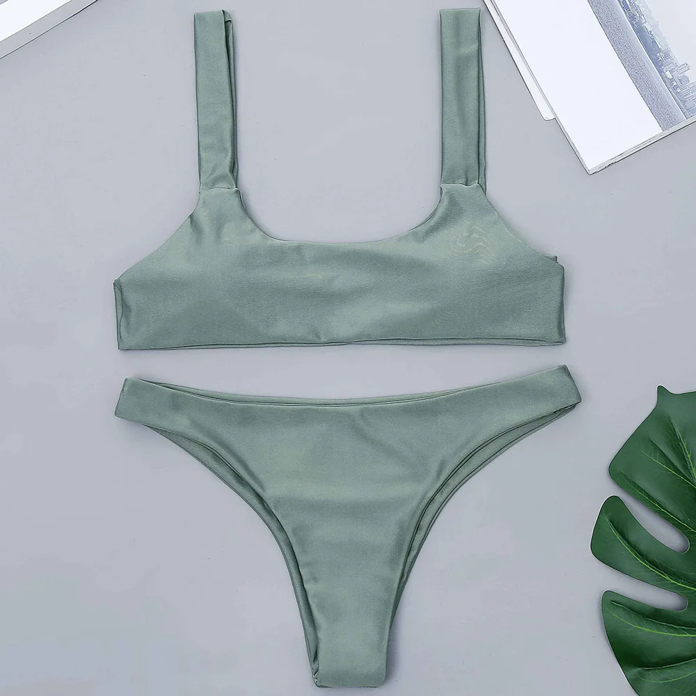 

Sexy High Waist Bikini Set Paded Swimwear Women Swimsuit Push Up 2019 Womens Bikini Halter Top Bathing Suit Beachwear Biquini