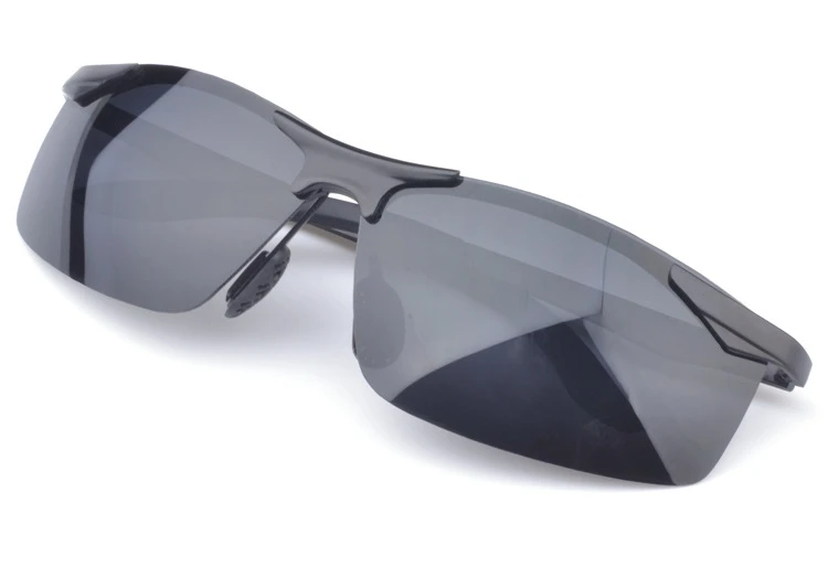 Поляризованные солнцезащитные очки, очки ночного видения, мужские очки для вождения автомобиля, антибликовые Серебристые/черные оправа из сплава, очки, ночной поляризатор